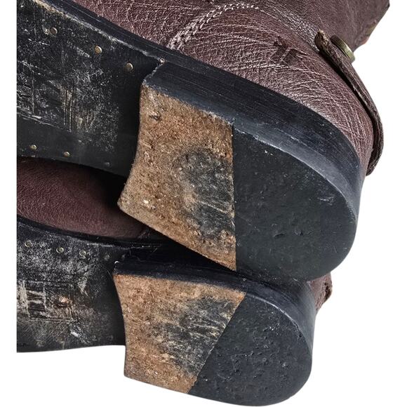 Frye Melissa Back Zip Button Boots‎ Dark Brown Size 6B - Picture 12 of 15